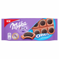 Milka Oreo Ciastka kakaowe i nadzienie mleczne o smaku waniliowym na czekoladzie mlecznej 92 g