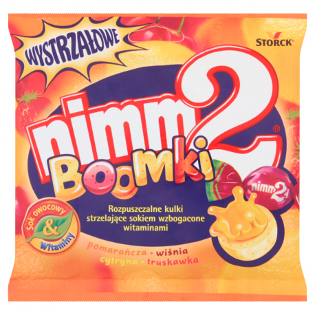 nimm2 Boomki Rozpuszczalne cukierki owocowe wzbogacone witaminami 90 g