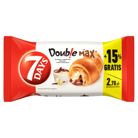 7 Days Doub!e Max Croissant z nadzieniem o smaku kakaowym i waniliowym 110 g