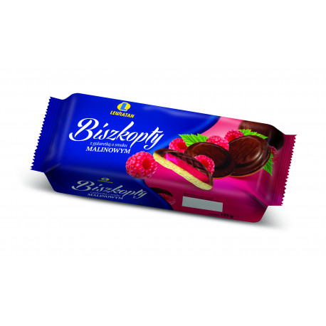 Biszkopty z galaretką o smaku malinowym 135 g
