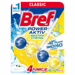 Bref WC Power Aktiv Zawieszka myjąco-zapachowa do muszli WC soczysta cytryna 50 g