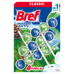 Bref WC Power Aktiv Zawieszka myjąco-zapachowa do muszli WC sosnowy las 3 x 50 g