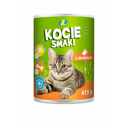 Karma dla kotów Kocie Smaki z drobiem 415 g Lewiatan