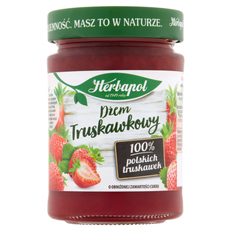 Herbapol Dżem truskawkowy o obniżonej zawartości cukru 280 g