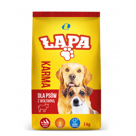 Karma dla psów Łapa z wołowiną 3 kg Lewiatan