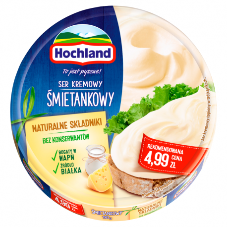 Hochland Ser kremowy śmietankowy w trójkącikach 180 g