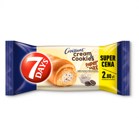 7 Days Cream & Cookies Max Rogalik z kremem o smaku waniliowym z mlekiem i kawałkami ciastek 110 g