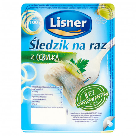Lisner Śledzik na raz z cebulką 100 g