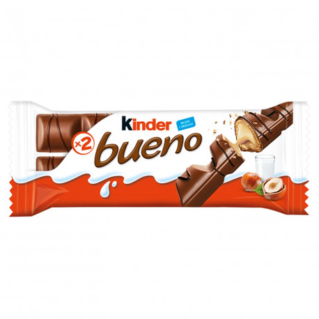 Kinder Bueno Wafel w mlecznej czekoladzie wypełniony mleczno-orzechowym nadzieniem 43 g (2 x 21,5 g)