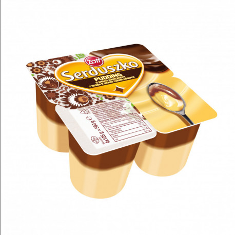 Zott Serduszko Pudding wanilia/czekolada 500 g (4 x 125 g)