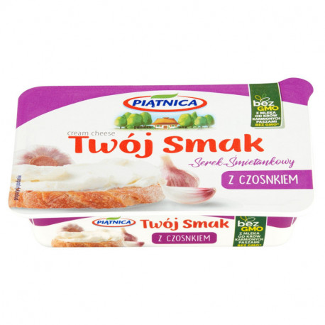 Piątnica Twój Smak Serek śmietankowy z czosnkiem 135 g