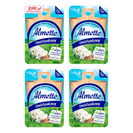Almette Puszysty serek twarogowy śmietankowy 120 g (4 x 30 g)
