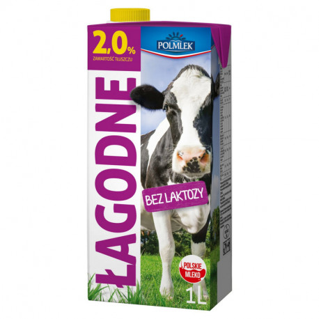 Polmlek Łagodne Mleko UHT bez laktozy 2% 1 l