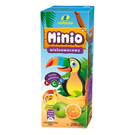 Napój Minio wieloowocowy ze słomką 200 ml