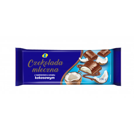 Czekolada z nadziewaniem o smaku kokosowym 100 g Lewiatan