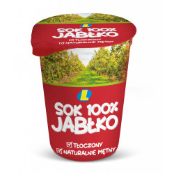 Sok jabłkowy tłoczony kubek 200 ml Lewiatan