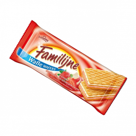 Familijne Wafle o smaku truskawkowo-śmietankowym 180 g