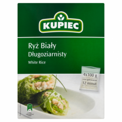 Kupiec Ryż biały długoziarnisty 400 g (4 torebki)